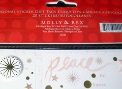 Molly & Rex 20 Dimensional Sticker Gift Tags Christmas Craft 14220 Punch Studio