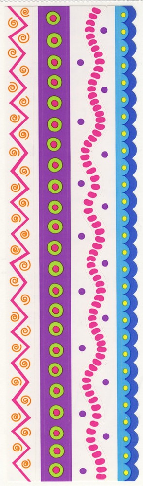 Mrs. Grossman’s Stickers – Groovy Graphics – Long Strip Stickers – 4 Strips