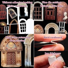 12pcs Small Vintage Junk Journal Door Elements Paper Cards Cardstock Ephemera