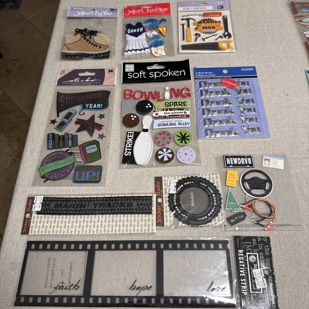 Lot of 9 New Jolee’s Boutique EK Success Scrapbooking Embellishment