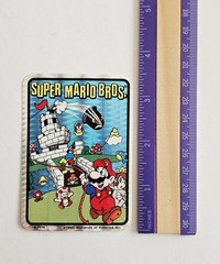 Vtg Mario Bros. Sticker 1990 Prismatic Nintendo Castle Peach Toad game Vending