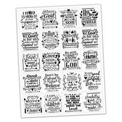 20 BIBLE VERSE STICKERS,Christian Journals,Religious Stickers,Christian Verse