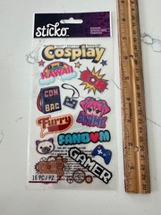 Sticko Autocollant Con Stickers CL18 Gamer Furry Badge Cosplay 16PC Scrapbooking