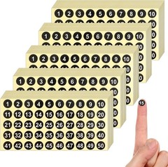 Durable 2500 Pcs Black Round Number Stickers – 0.4 Inch for Indoor/Outdoor Use