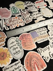LOT of 10 Religious Inspirational Bible Stickers God Faith Scripture Jesus Verse