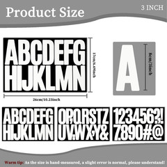 3 Inch Vinyl Letter Stickers – 144 Pieces Large Waterproof Sticky Stick on Alpha