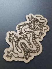 Chipboard Scrapbooking laser scored & cut die cut embellishments Chinese dragon