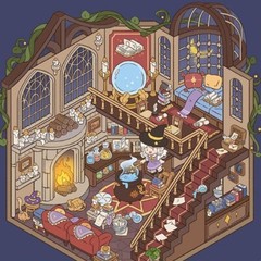 Magic House Stickers 3D Miniature Scene Sticker Gift for Adult Relief Stress