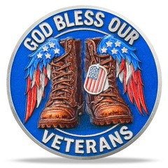 24 Pcs Guardian Cross Military Veteran Challenge Coins Bulk – God Bless Our V…