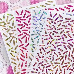 Holographic Sparkle Sprinkle Sticker Sheet! ~ 0.35 to 5 inch ~ 13 Colors!