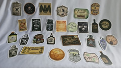 Lot Of Halloween Potion Bottle Label Stickers Journal Collage Apothacary Book
