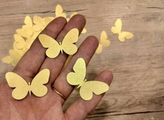Gold Paper butterflies 1 inch x 1.5 inch small butterfly gold wedding decoration