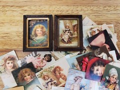 100 Mini Childhood Prints on Cardstock Vintage Pictures Scrapbooking Stamping
