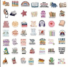 10pcs Small Book Lovers Stickers- Scrapbook, Journal, DIY Crafts & Cards -1.5in
