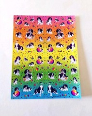 Vtg Lisa Frank Stickers S692 Violet and Velvet Spaniel Puppies Full Sheet micro