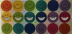 PRISMATIC SMILEY FACE Stickers(18pc)Rainbow•Colorful •Happy•Laughing•Card Making
