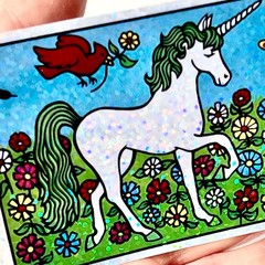 Retro Unicorn Prism Sticker Vending Machine Holo 1980s Vintage REPRODUCTION