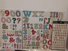Lot of Alphabet, Letters & Number Stickers ~ 14 Sheets ~ Cardboard,Glitter,Puffy