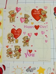 Mixed Lot Partial Sheets – Vintage Stickers Hearts Valentines 1980s