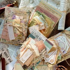200 Sheets Vintage Newspaper Tickets Scrapbook Paper, Journaling Scrapbooking Su