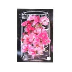 40 pcs Pink Stickers Flower Leaves Sprigs Clear Edge Scrapbooking Card Making