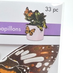 Forever in Time 33pc Butterfly Die Cuts Foil Accent Orange Scrapbook Craft NEW