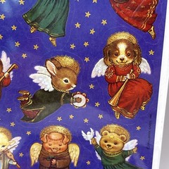 Vintage Set of 9 Sheets Hallmark Adorable Animal Angels Minstrels Stickers NIP