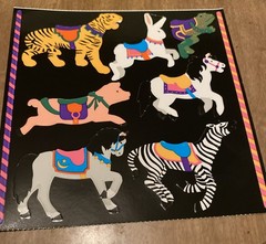 Mrs. Grossman Vintage Sticker Sheet ~ Julie Cohen Carousel Animals. 6x6inch