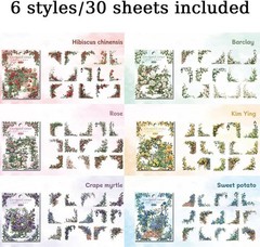 Self-Adhesive 180 Floral Stickers – Waterproof and Tear-Resistant for Crafting