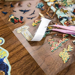 4 Sets Large 3D Scene Stickers for Miniature Room – Oil Painting Style