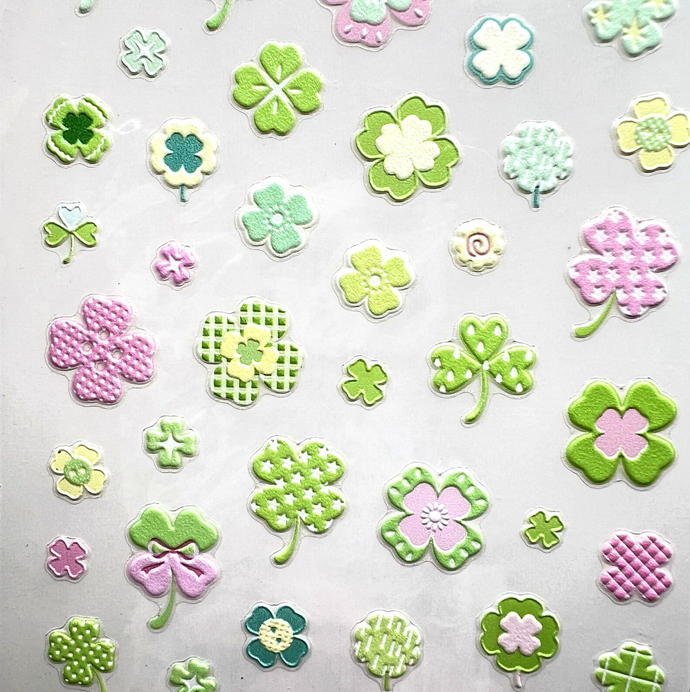 Four Leaf Clover Dimensional Stickers Junk Journaling Collage Scrapbooking