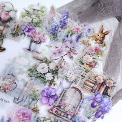 39 pcs Spring Garden Translucent Vellum Matte Surface Paper Sticker Scrapbook