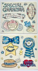 ❤️ Vintage 90s GRANDMA & GRANDPA STICKER SET flower LOVE Frances Meyer LUCY RIGG