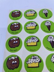 1980’s Vintage “Scratch ‘N Sniff” Coconut Scent (12 Sticker Sheet) Rare!