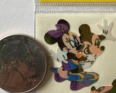 OPAL SKATING MICKEY & MINNIE Stickers(10pc)Disney•Cartoon Character•Card Making•