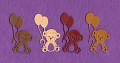 ANIMALS # 3 MONKEY farm zoo die cuts scrapbook cards
