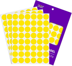 1 Inch White Dot Sticker,720Pcs Permanent Adhesive Color Code Circle Labels | Wr