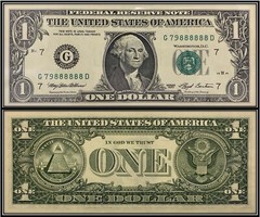 $1 One Dollar 1993 Federal Reserve Note (US CURRENCY STICKERS) (Lot Of 2)