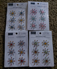 Crafts Karen Foster Sparklers Swirl Burst Brads Bling Gems Lot 10 Packs No Dups