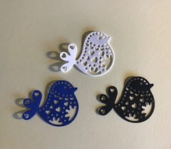 Small Intricate Bird Die Cut Embellishments 8 Pcs 1-1/2″ X 1-3/4” Choose Color
