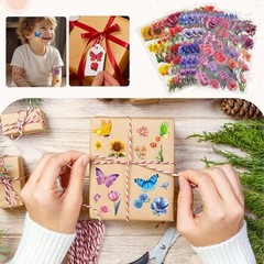 375 PCS Transparent Flower Stickers, Floral Scrapbooking Sticker for FLOWER-1