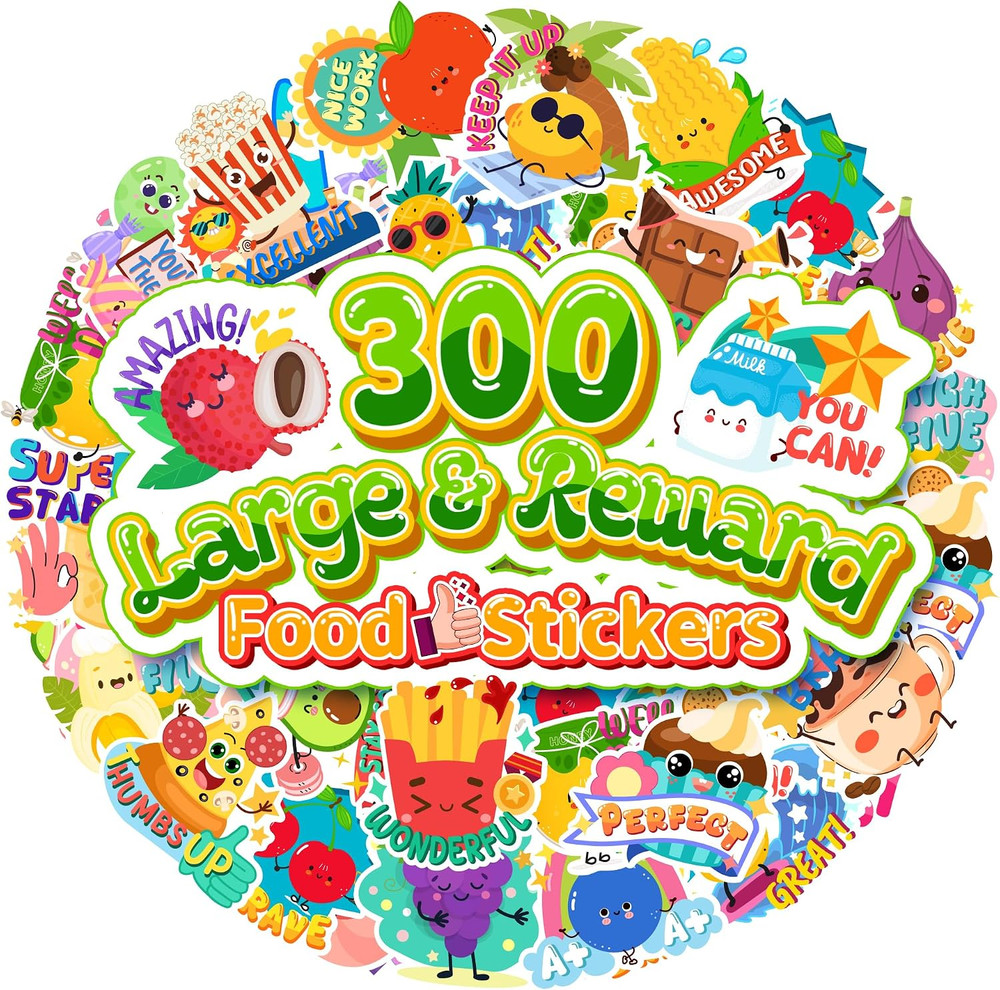 300PCS Large Scratch and Sniff Stickers, Scented Smelly Stickers for Kids, Bigge