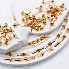 300Pcs Brass Fasteners round Head Brass Plated Fasteners Scrapbooking Brads (1/2