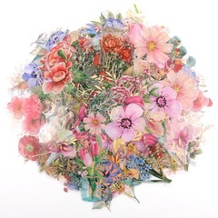 Gilding Flower Stickers (240 Pieces) – Glitter Watercolor Transparent Sticker…