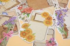 flower paper note paper | flower letter botanical themed Decorative paper set, D