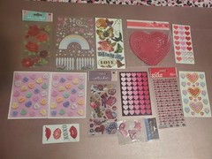 Huge Lot Of Scrapbooking Stickers And Embellishments! Valentines, Love, Hearts.