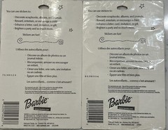 New BARBIE Heartline Stickers 4 Sheets / Pack Mattel Hallmark 1999