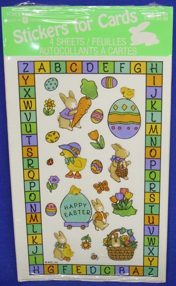 American Greetings Easter Stickers for Cards Bunny Egg Duck Free Ship at $15
