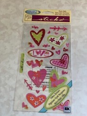 STICKO EK SUCCESS STICKERS HEARTS MULTI-COLORS-SIZES-DESIGNS HEARTS 26PCS
