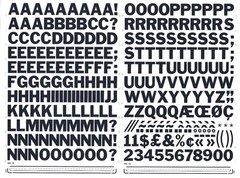 MECANORMA Dry Transfer Lettering 100.72 CN #274 FRANKLIN GOTHIC 19.4mm